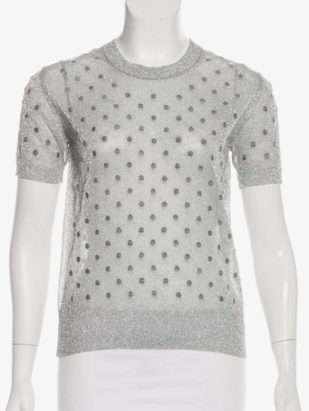 tricot COMME des GARÇONS - Short Sleeve Metallic Top